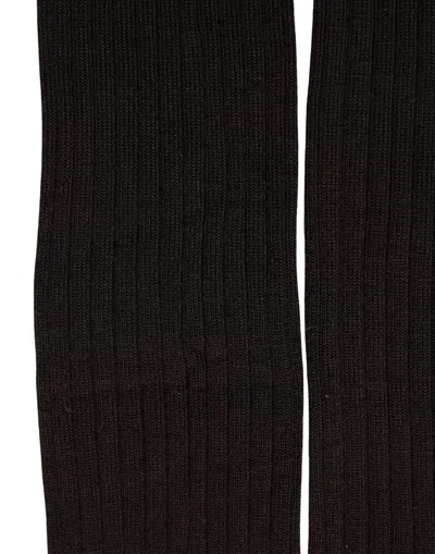 Dolce & Gabbana Black Wool Tights Stocking Pantyhose One Size Socks