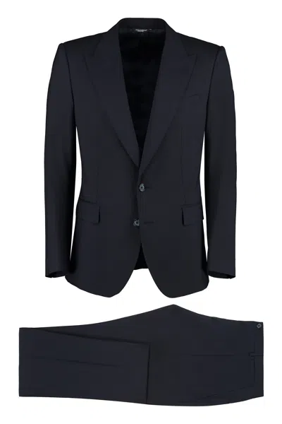 Dolce & Gabbana Black Wool Two-pieces Suit For Men