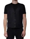Dolce & Gabbana Black Wool Waistcoat Dress Formal Men's Vest In Black