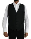 Dolce & Gabbana Black Wool Formal Dress Waistcoat Vest