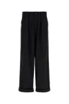Dolce & Gabbana Black Wool Wide-leg Pant In Black