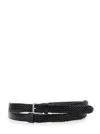 Dolce & Gabbana Black Belt With Buckle Closure And Interwoven Design In Black