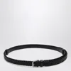Dolce & Gabbana Black Belt With Buckle Closure And Interwoven Design In Leather Man In Black