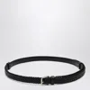 Dolce & Gabbana Black Belt With Buckle Closure And Interwoven Design In Leather Man