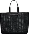 Dolce & Gabbana Black Woven Mesh & Calfskin Shopper Tote In Black