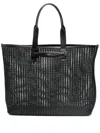Dolce & Gabbana Leather Intreccio Shopper Bag In Black