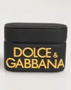 Dolce & Gabbana Black Yellow Rubber Logo Embossed Accessory Airpods Case In Black