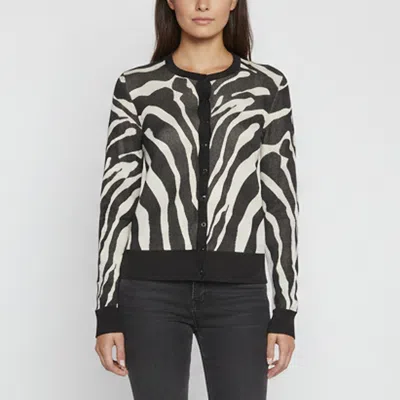 Pre-owned Dolce & Gabbana Black Zebra Pattern Jacquard Knit Button Front Cardigan Xs
