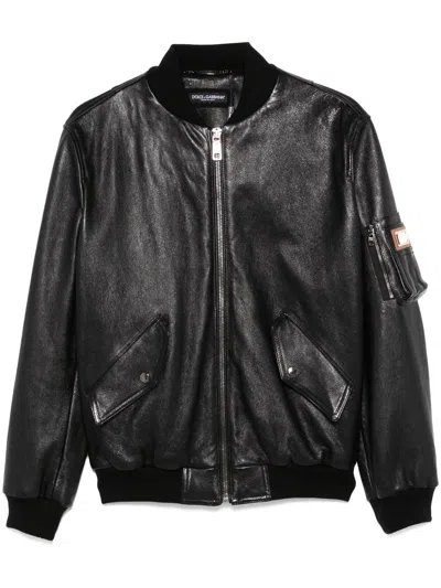 DOLCE & GABBANA DOLCE & GABBANA BLACK ZIP FRONT JACKET WITH POCKETS