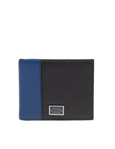 Dolce & Gabbana Black/blue Leather Wallets In Multicolor