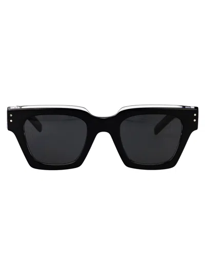DOLCE & GABBANA DOLCE & GABBANA BLACK/CRYSTAL ACETATE SUNGLASSES