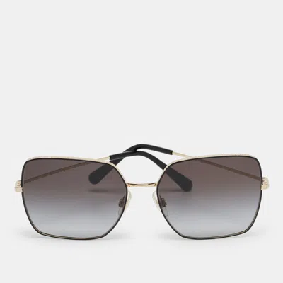 Pre-owned Dolce & Gabbana Black/gold Gradient Dg2242 Square Sunglasses