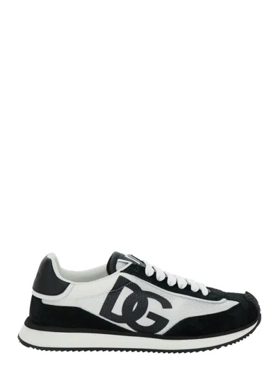 DOLCE & GABBANA BLACKWHITE DG CUSHION SNEAKERS