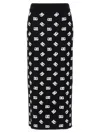 Dolce & Gabbana Chic Black Mambo Midi Skirt With White Pots In Blackwhite