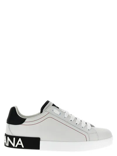 DOLCE & GABBANA BLACKWHITE LACE UP LOGO SNEAKERS