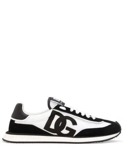 DOLCE & GABBANA BLACKWHITE LACE UP SNEAKERS
