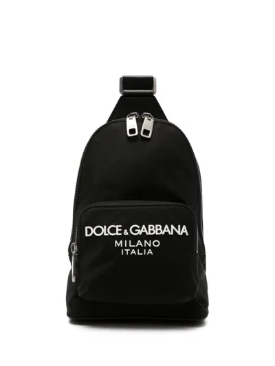 Dolce & Gabbana Nylon Shoulder Handbag With Crossbody In Black