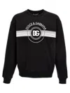 Dolce & Gabbana Logo-print Long-sleeved Cotton Sweatshirt In Blackwhite