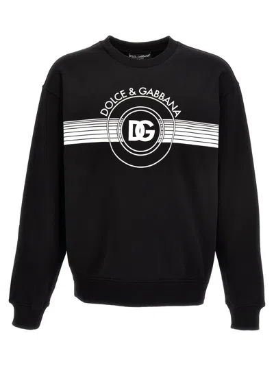 DOLCE & GABBANA BLACKWHITE LOGO PRINT SWEATSHIRT
