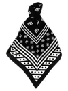 Dolce & Gabbana Brand Emblem Square Scarf With Striped Border In Blackwhite