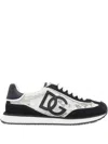 Dolce & Gabbana Black And White Low Top With Lace Details And Dg Patch On The Side In Multi