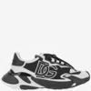 Dolce & Gabbana Panelled Leather Sneakers With Iconic Logo Patch In Black