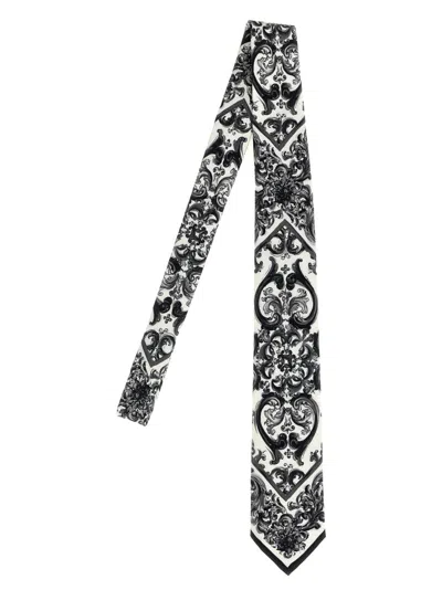 Dolce & Gabbana Blackwhite Maiolica Print Tie