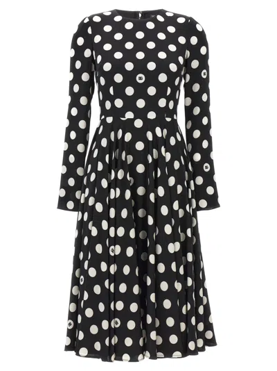 Dolce & Gabbana Polka-dot Midi Dress In White