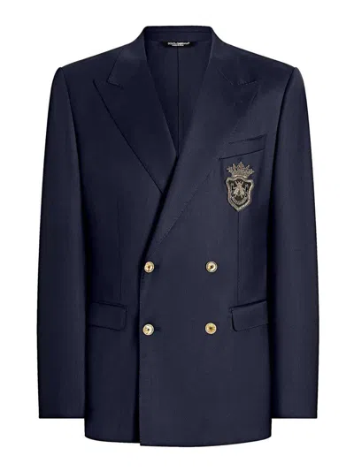 DOLCE & GABBANA LOGO-APPLIQU BLAZER