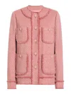 Dolce & Gabbana Rachel Tweed Single-breasted Collarless Jacket