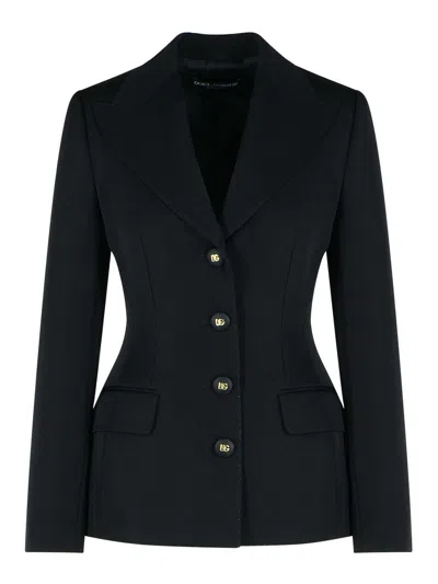 DOLCE & GABBANA BLACK VIRGIN WOOL BLAZER