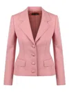 Dolce & Gabbana Single-breasted Wool Blazer In Pink