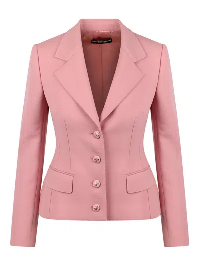 DOLCE & GABBANA SINGLE -BREASTED PINK WOOL JACKET