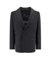 Dolce & Gabbana Wool Blazer With All-over Monogram In Black