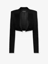 Dolce & Gabbana Cropped Wool-blend Tuxedo Blazer In Black