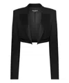 Dolce & Gabbana Virgin Wool Blazer With Satin Profiles In Black