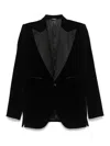 Dolce & Gabbana Black Velvet Single Breasted One Button Blazer In Black
