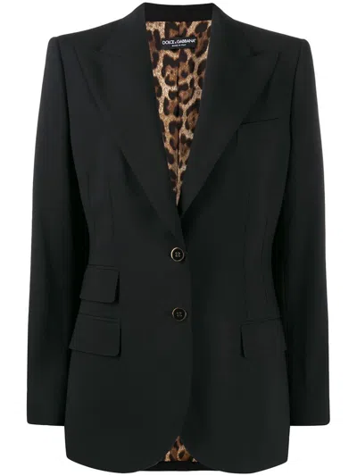 Dolce & Gabbana Single Breast Jersey Jacket In Brown