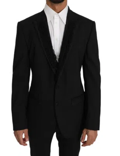 Pre-owned Dolce & Gabbana Blazer Black Wool Martini Torrero Jacket It50/us40/l Rrp $2200