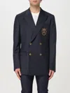 Dolce & Gabbana Double-breasted Jacket With Patch In Blue