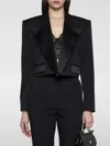 Dolce & Gabbana Wool-blend Cropped Blazer In Black