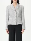 Dolce & Gabbana Tailored Jacket With Button Detailing And Frayed Edges In Multicolor