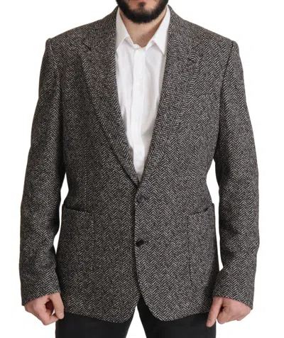 Pre-owned Dolce & Gabbana Blazer Fantasy Gray Cotton Single Breasted It44/us34/xs $2500