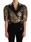 Dolce & Gabbana Leopard Sequined Pvc Blazer In Gold