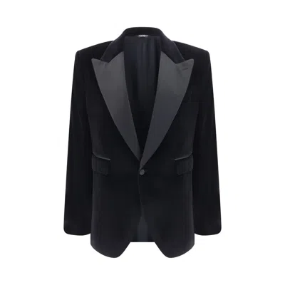 Dolce & Gabbana Velvet Blazer Jacket Spear Lapels In Black