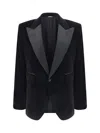 Dolce & Gabbana Single-breasted Velvet Tuxedo Blazer In Nero
