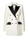 Dolce & Gabbana Double Breasted Two-tone Blazer - Women's - Silk/polyester/virgin Wool In White