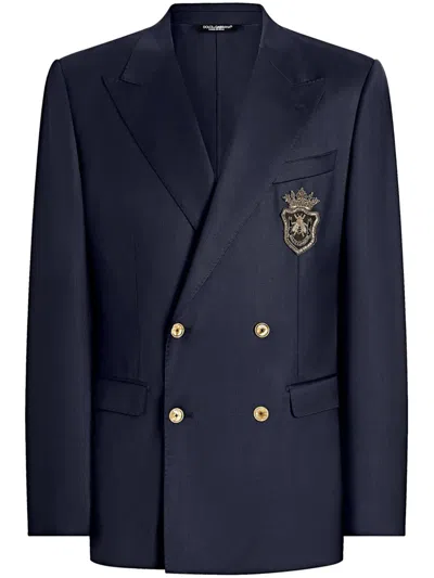 DOLCE & GABBANA BLAZER WITH LOGO APPLICATION