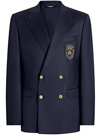 DOLCE & GABBANA BLAZER WITH LOGO APPLICATION