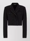 Dolce & Gabbana Blazer Wool Blend Satin Buttons In Black